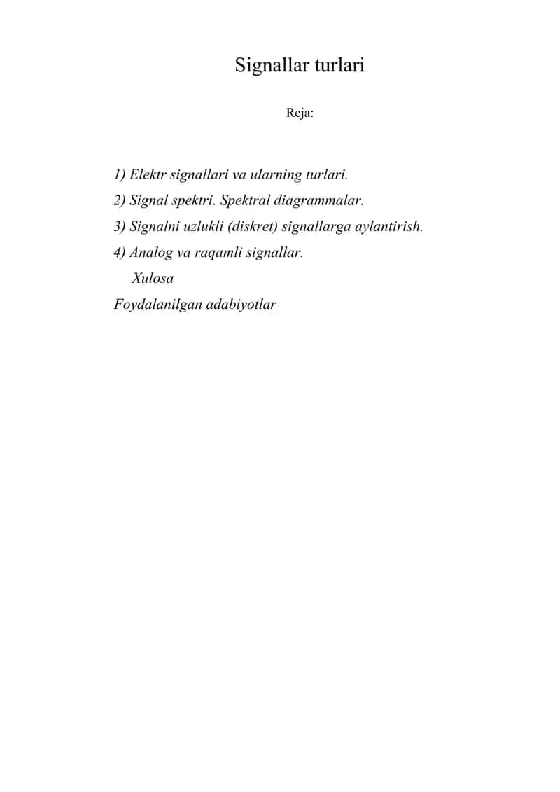 Signallar turlari 1