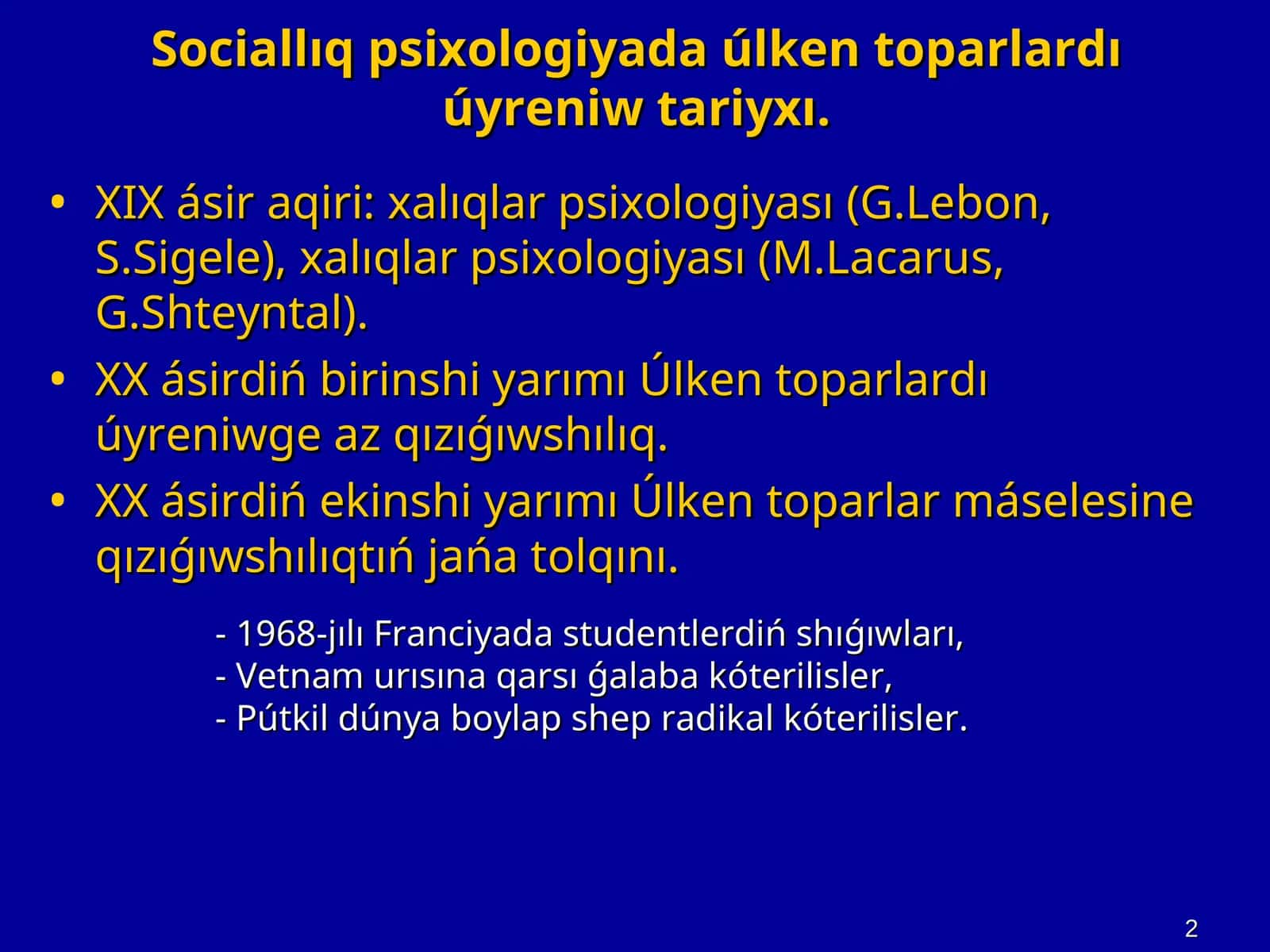 Úlken toparlar ham massalıq psixologiya 1
