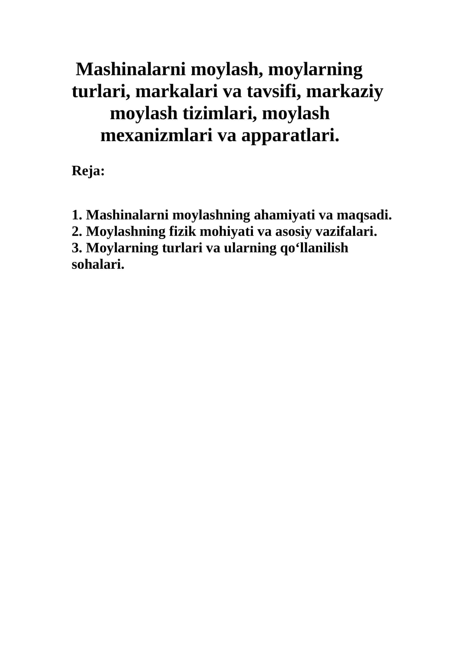 Moylash mexanizmlari 1