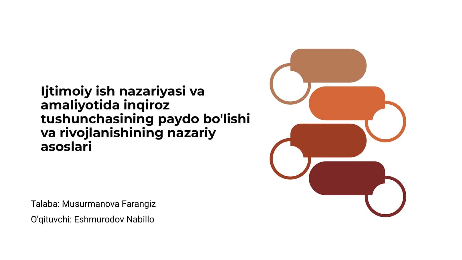 Ijtimoiy ish nazariyasi va amaliyotida inqiroz tushunchasining paydo bo'lishi va rivojlanishining nazariy asoslari 1