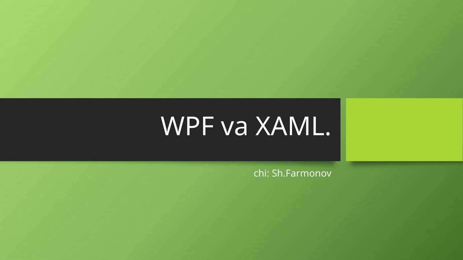 WPF va XAML 1