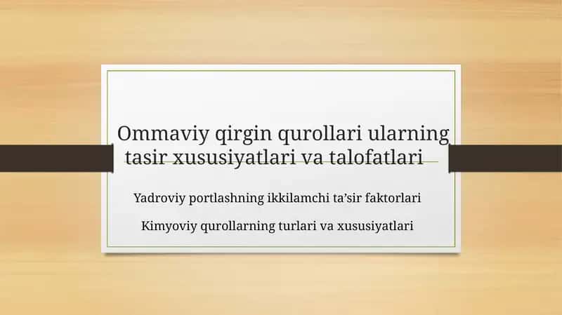 Yadroviy qurollarning turlari va xususiyatlari 1