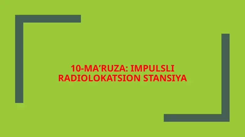 IMPULSLIRADIOLOKATSION STANSIYA 1