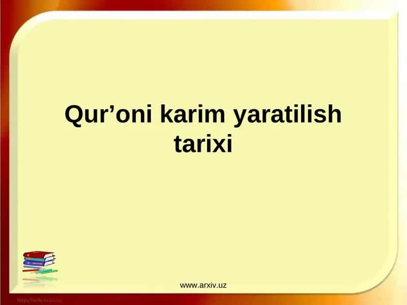 Qur’oni karimyaratilish tarixi 1