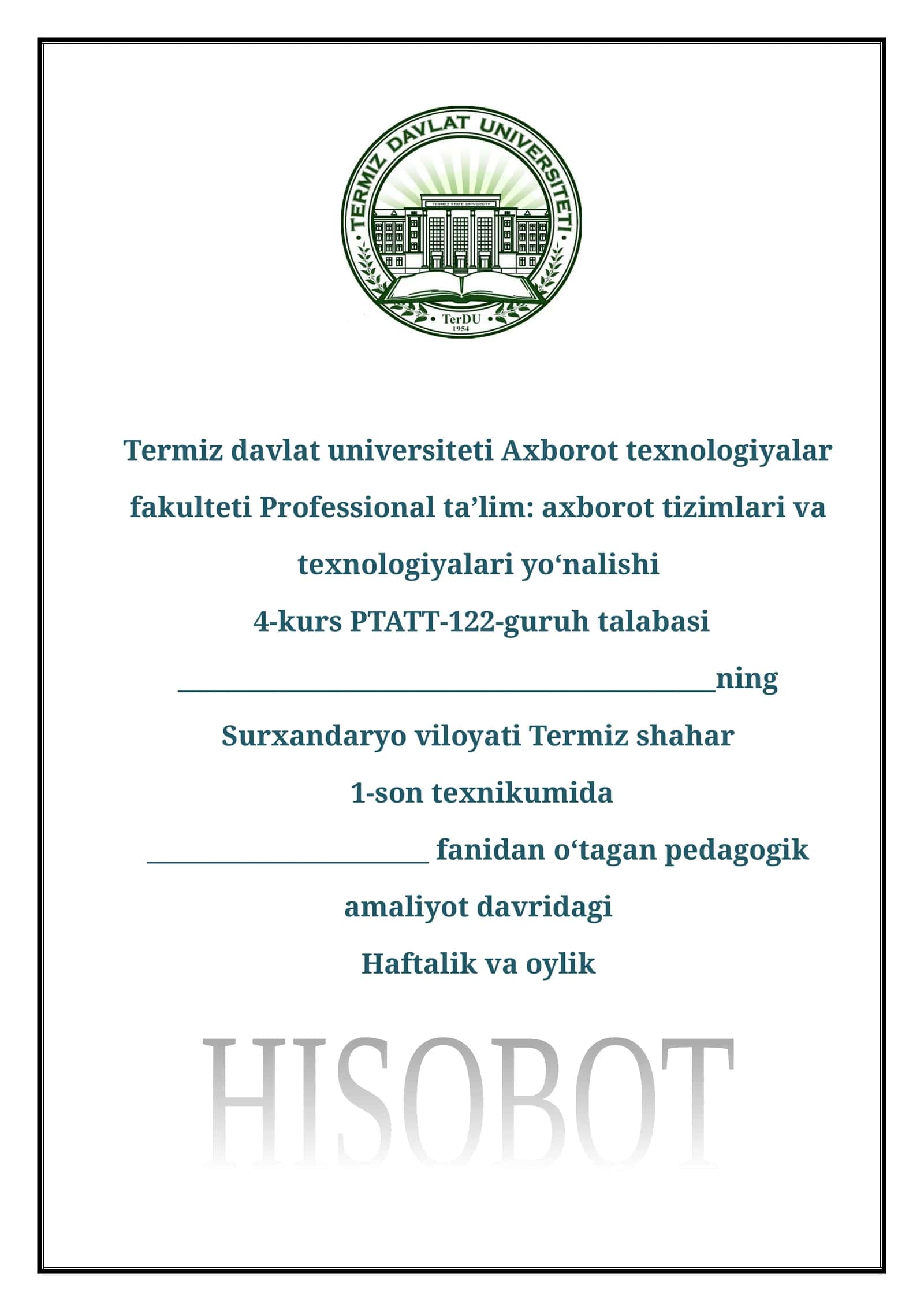 Professional ta’lim: axborot tizimlari va texnologiyalari yo‘nalishi 1