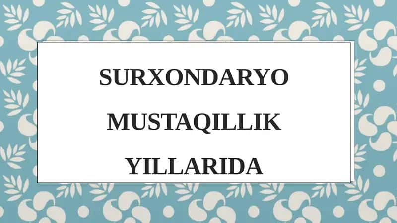 Surxondaryo viloyati sanoati 1