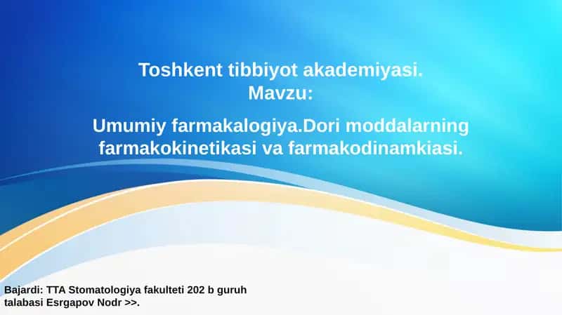 Umumiy farmakalogiya 1