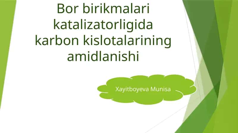 Bor birikmalari yordamida karbon kislota amidlari olinishi 1