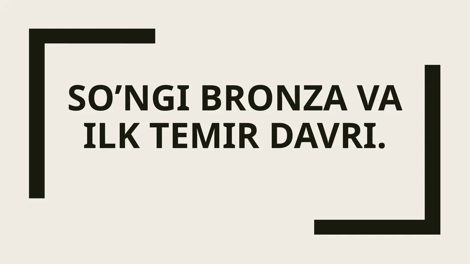 So’ngibronza va ilk temir davri 1