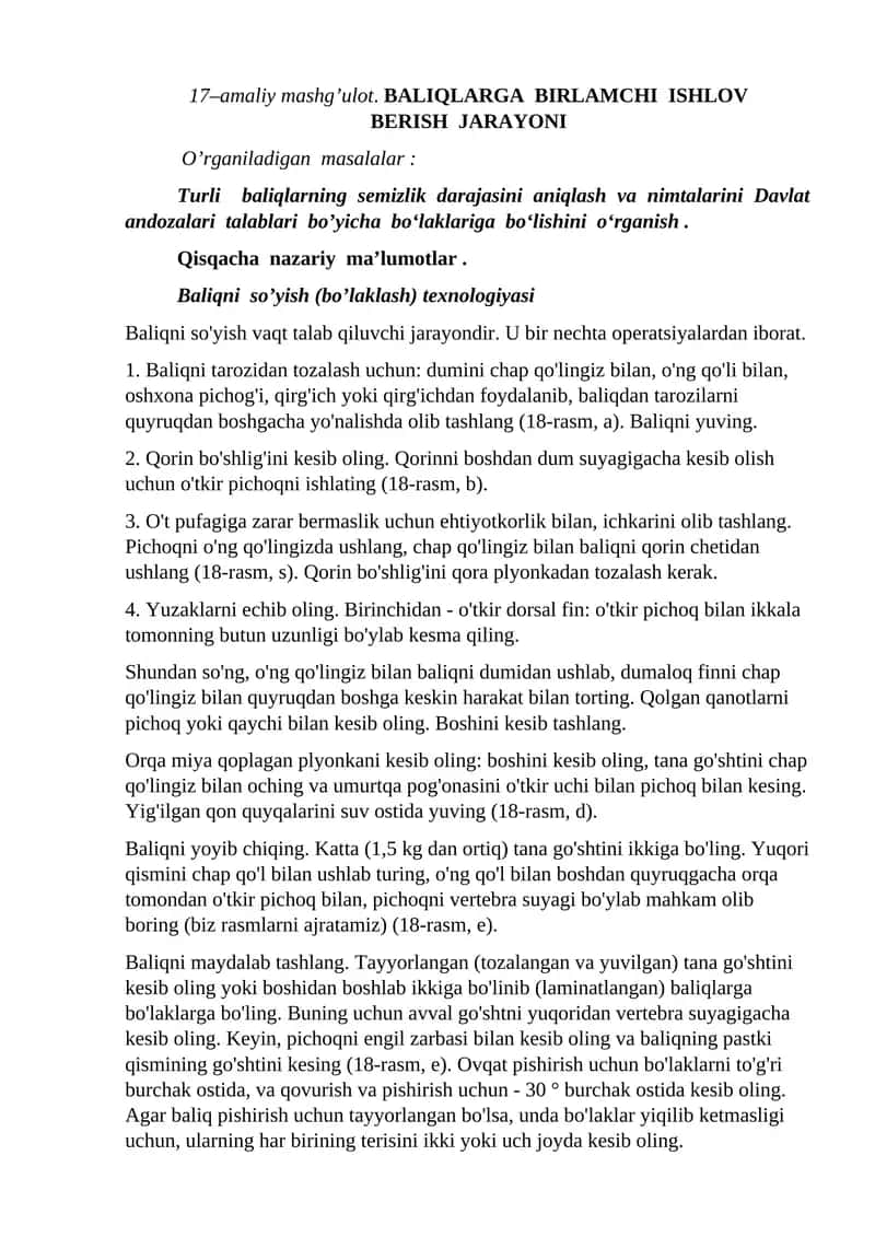 BALIQLARGA BIRLAMCHI ISHLOV BERISH JARAYONI 1