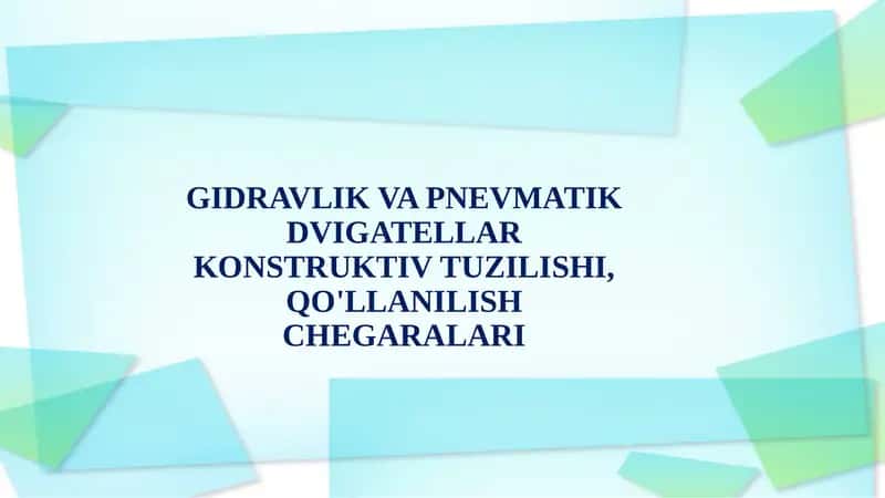 Gidravlik Dvigatellar 1