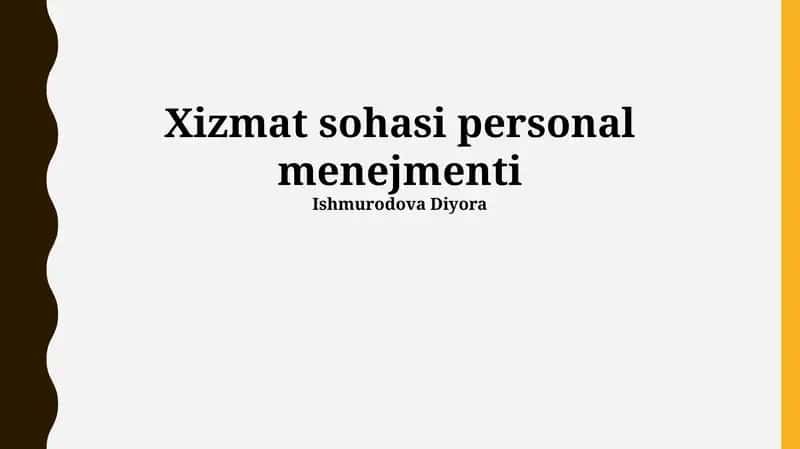 Xizmat sohasi personal menejmenti 1