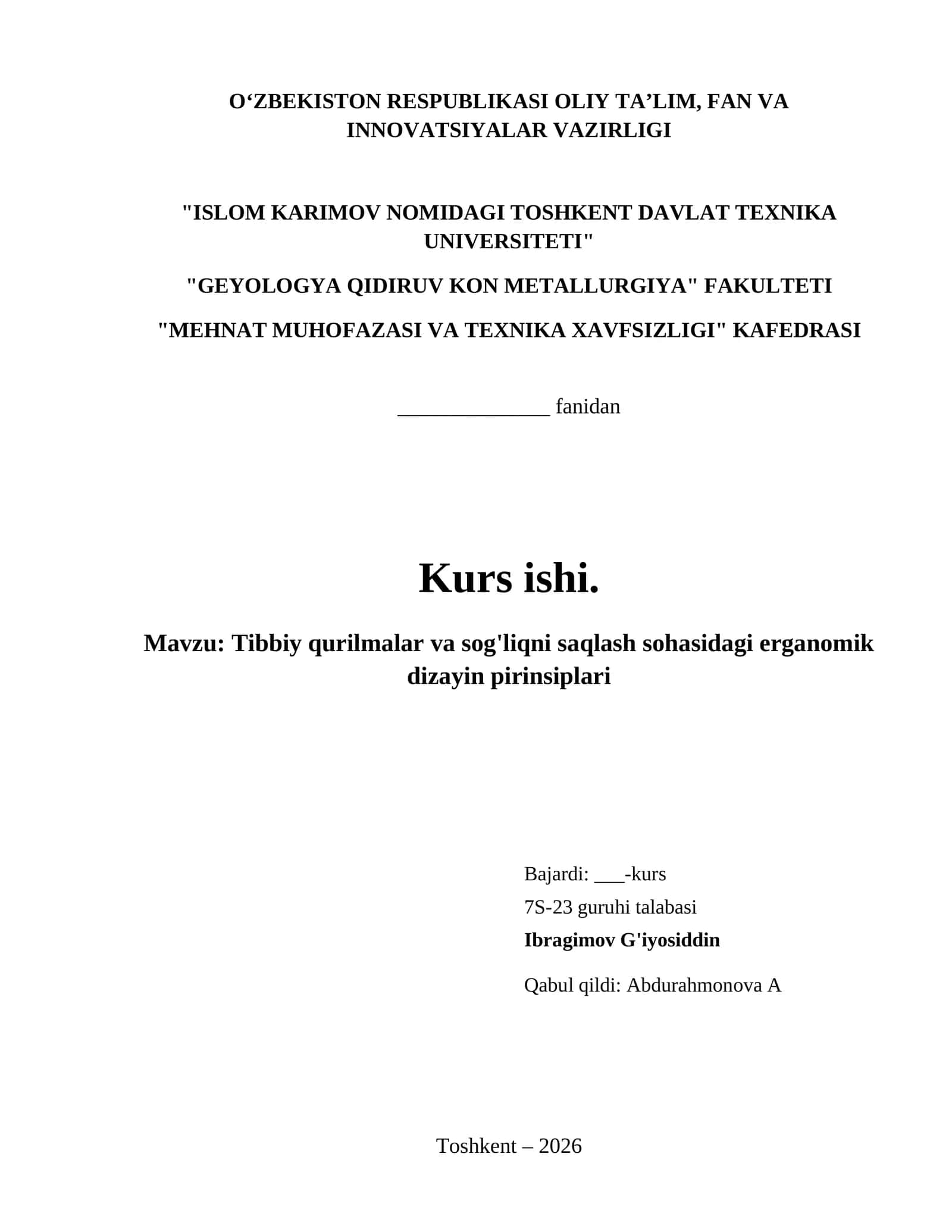 Tibbiy qurilmalar va sog'liqni saqlash sohasidagi erganomik dizayin pirinsiplari 1