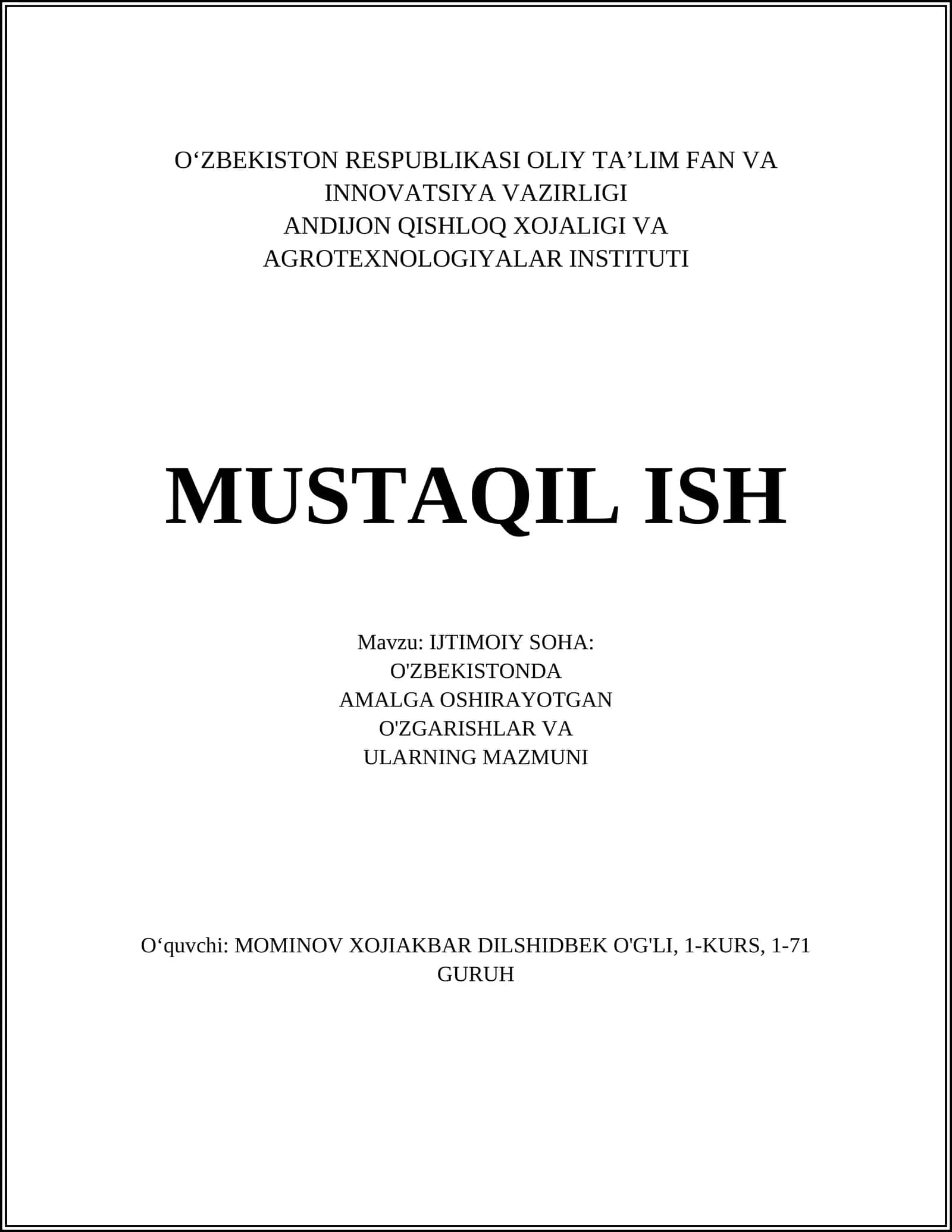 Ta'lim sohasidagi islohotlar va ularning mohiyati 1