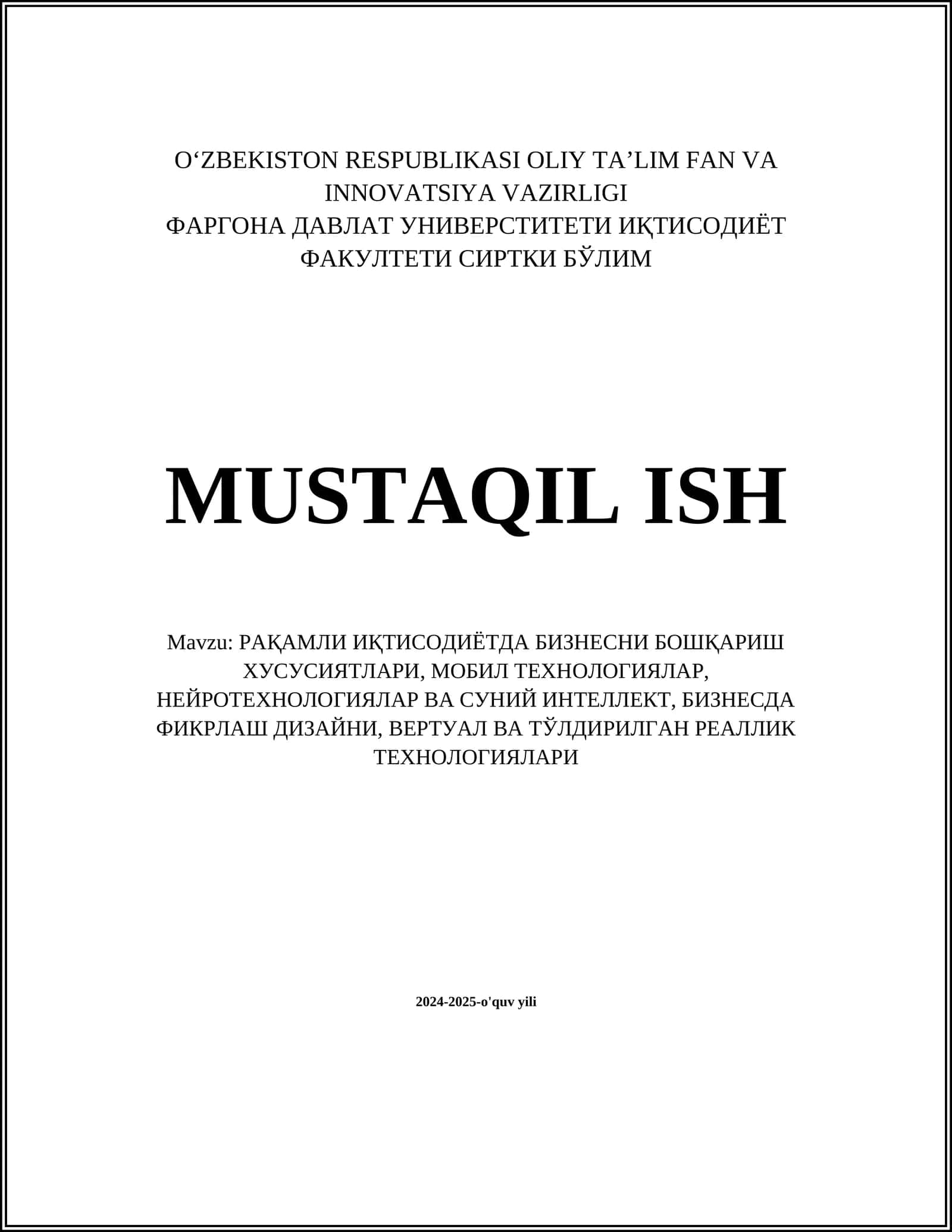 Рақамли иқтисодиётда бизнес моделларини ўзгартириш 1
