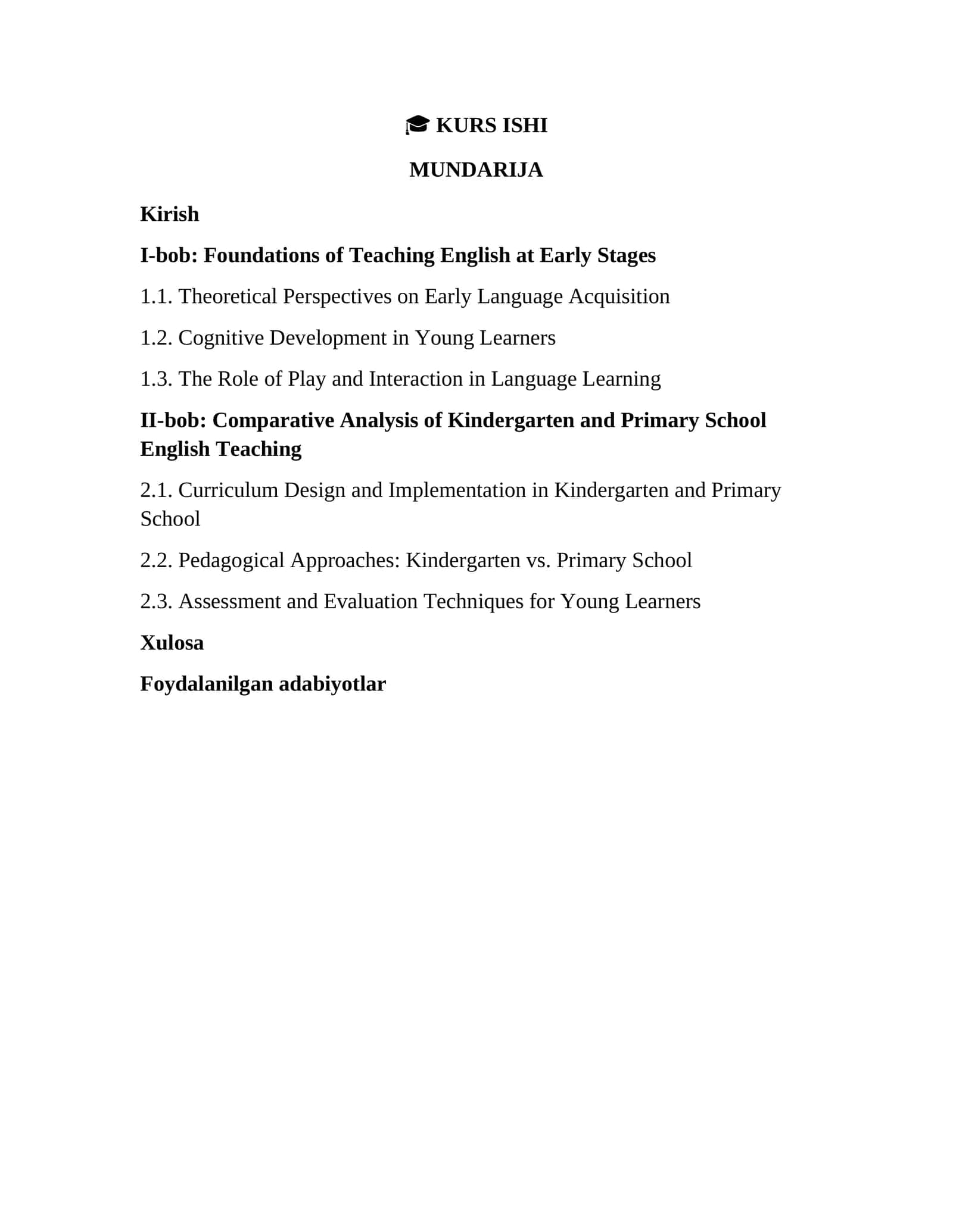 Foundations of Teaching English at Early Stages 1