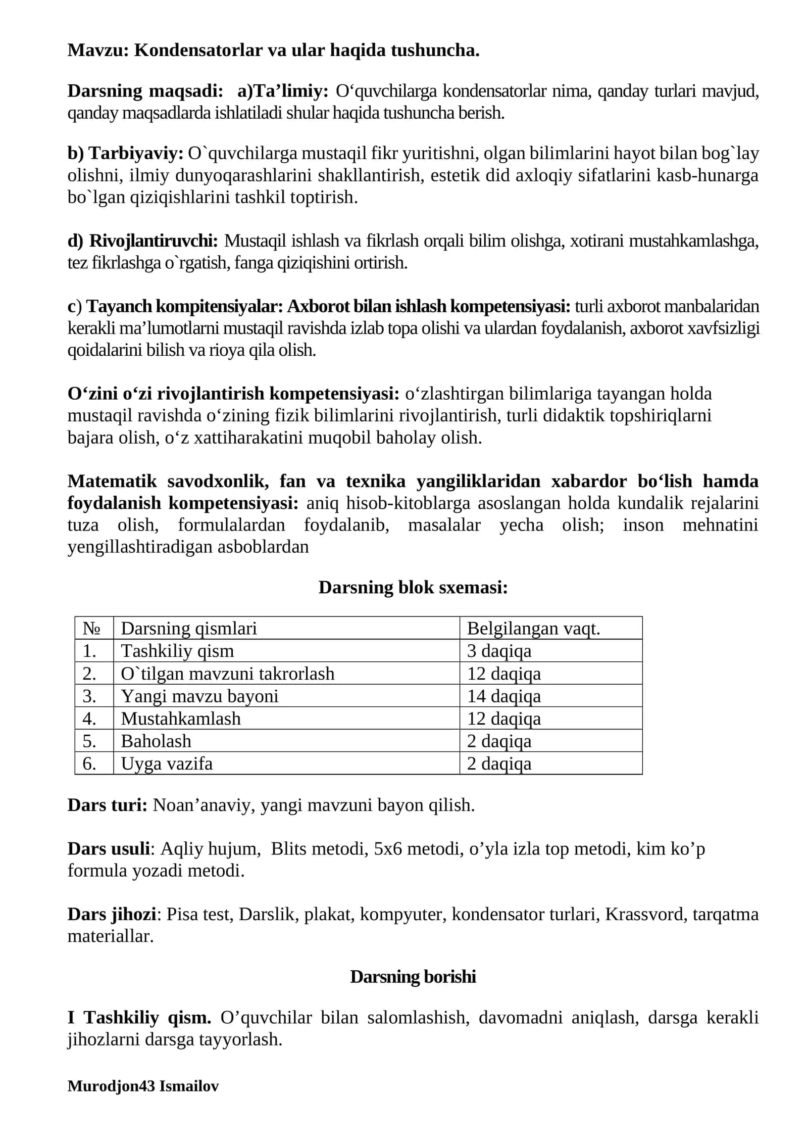 Kondensatorlar va ular haqida tushuncha 1