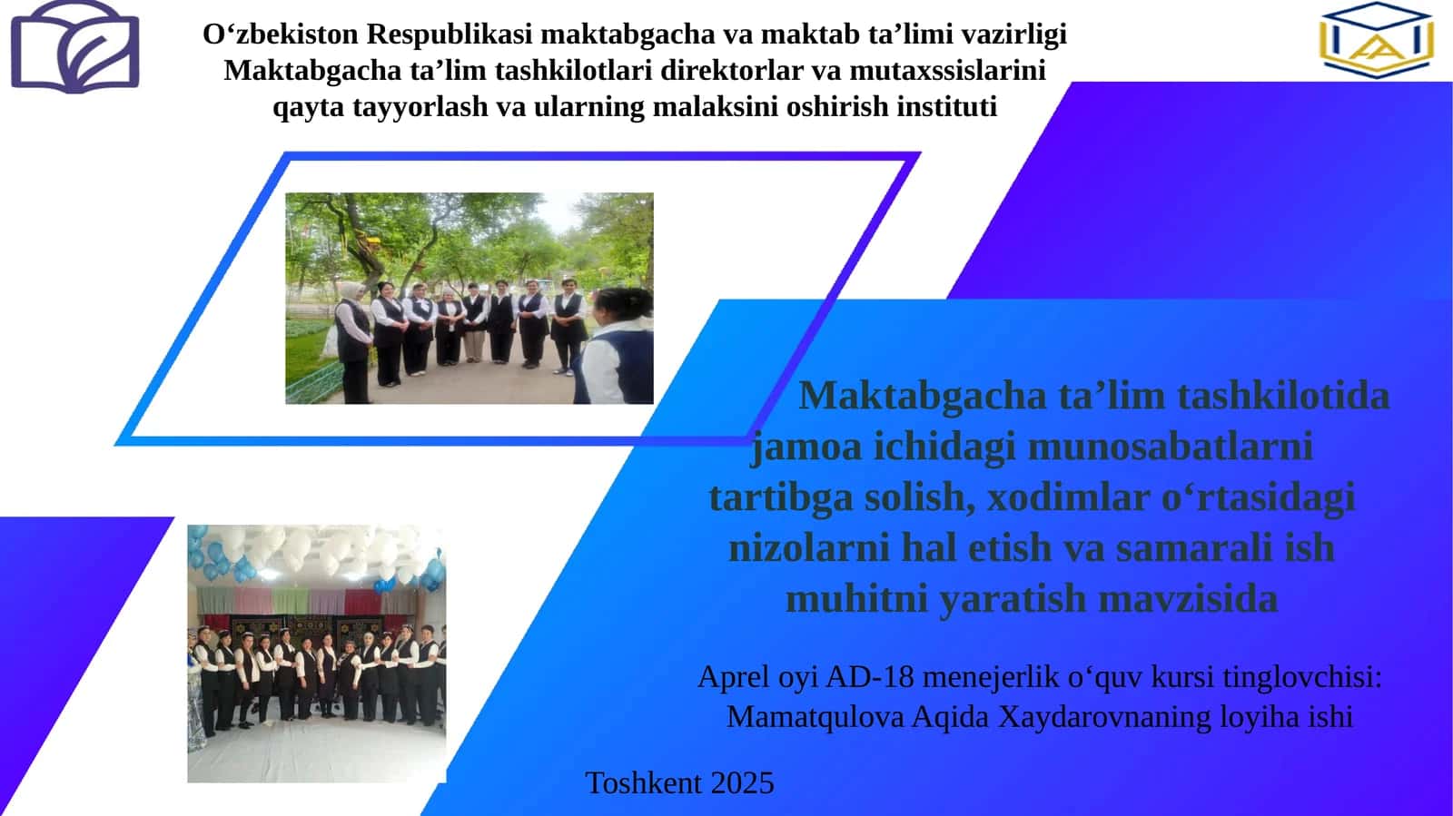 Apreloyi AD-18 Menejerlik O‘quv kursi 1