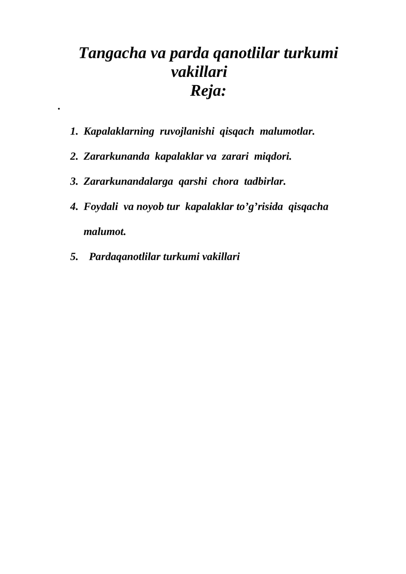 Tangacha va parda qanotlilar turkumi vakillari 1