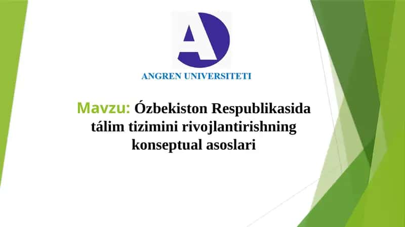 Ózbekiston Respublikasi tаlím tizimini rivojlantirishning konseptual asoslari 1