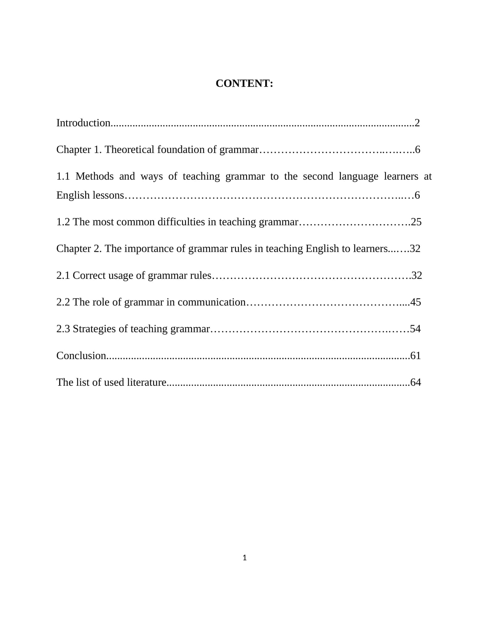 Theoretical foundation of grammar 1