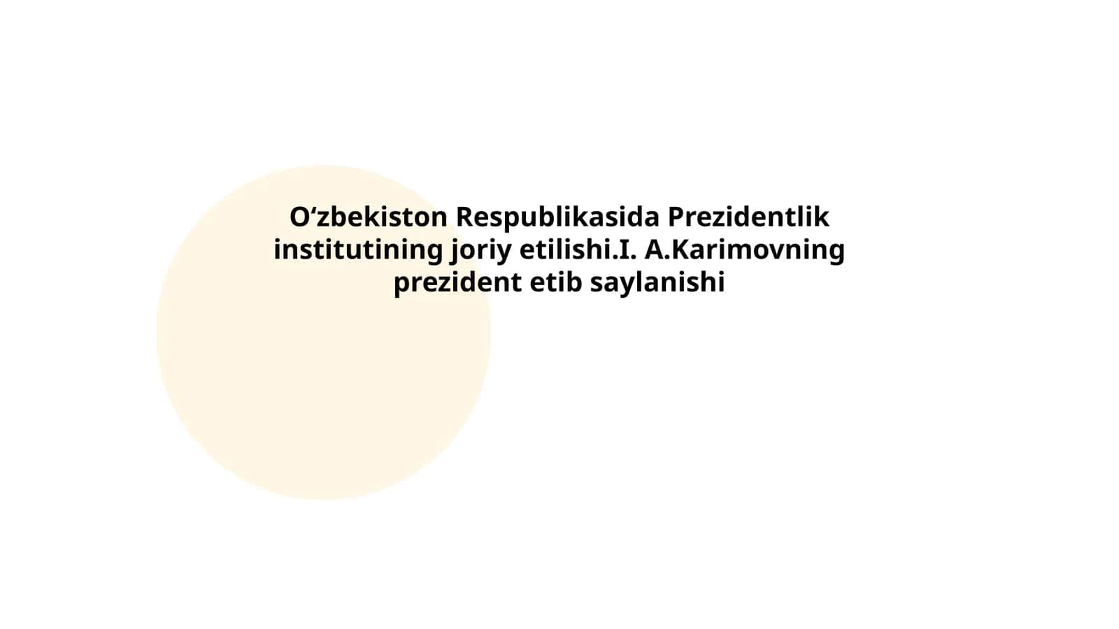 Prezidentlik institutining joriy etilishi 1