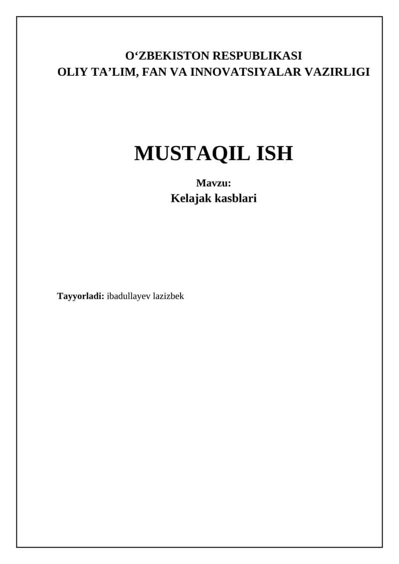Kelajak kasblari 1