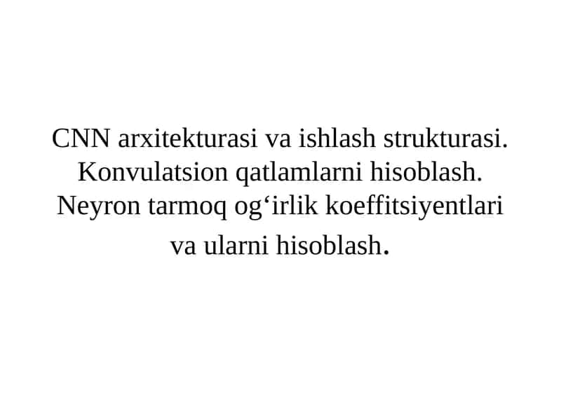 Konvolyutsion neyron tarmoq 1