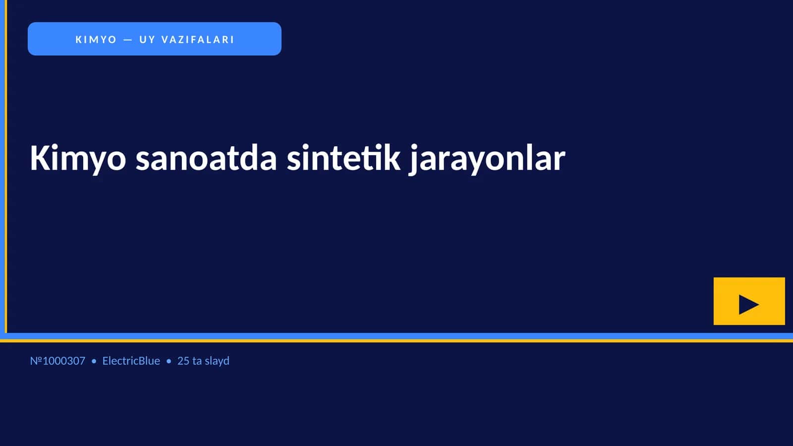 KIMYO SANOATDA SINTETIK JARAYONLAR 1