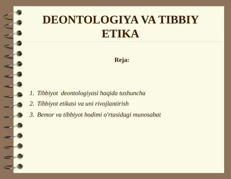 Tibbiyotdeontologiyasi 1