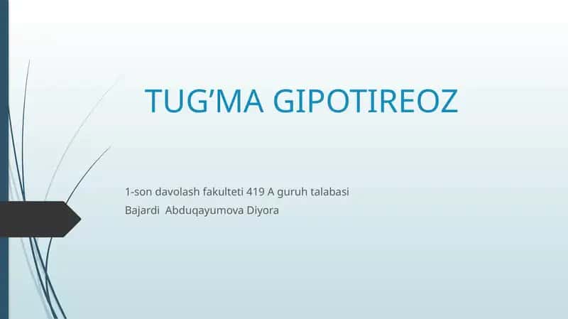 TUG’MA GIPOTIREOZ 1