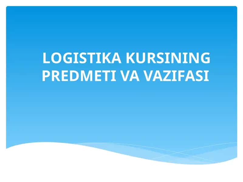 Logistika Kursi 1
