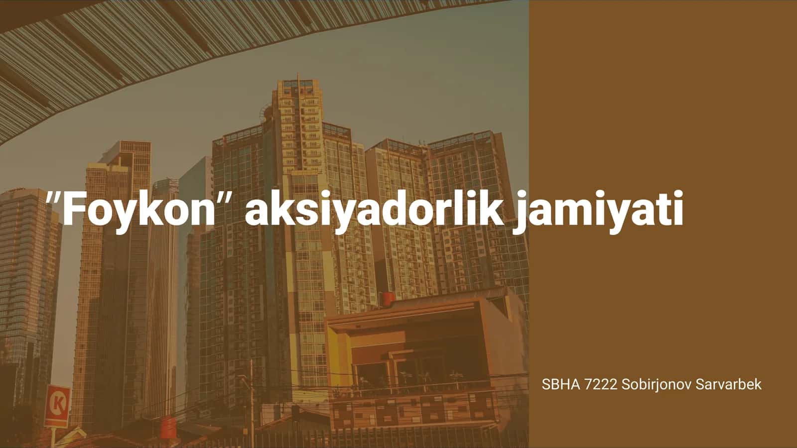 Foykon Aksiyadorlik Jamiyati 1