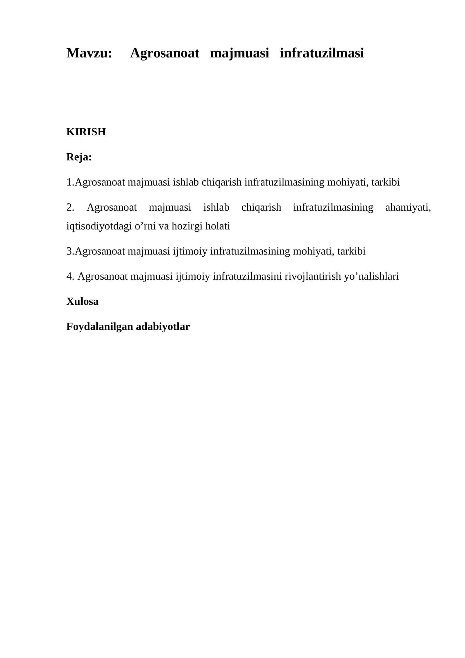 Agrosanoat majmuasi infratuzilmasi 1