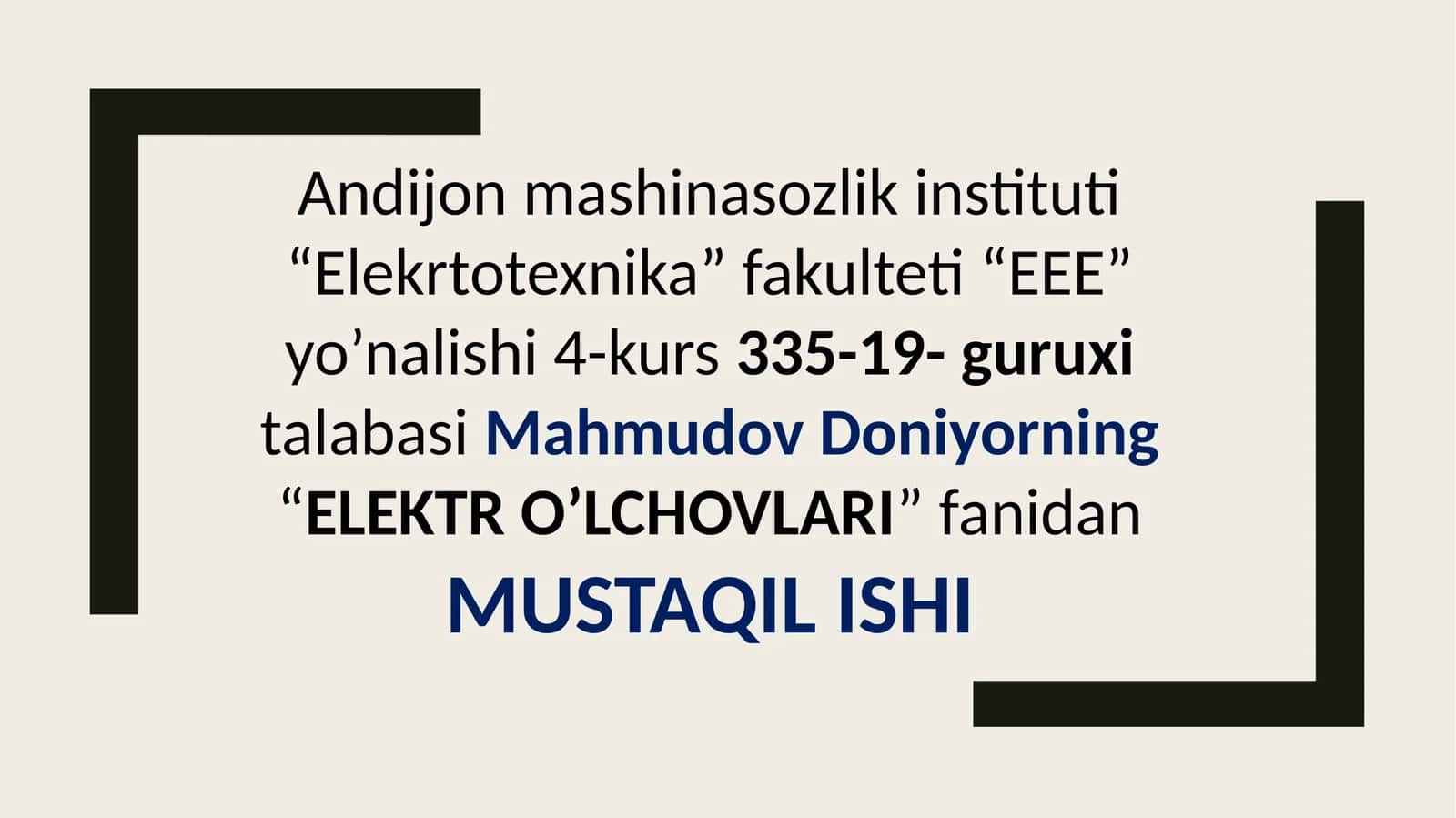 Generatorli o'zgartkichlar 1
