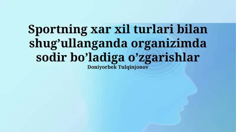 Umumiy fiziologik o'zgarishlar 1