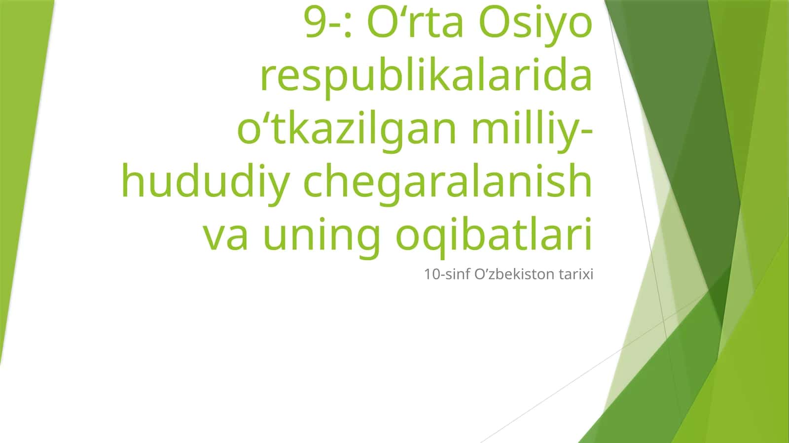 10-sinf O’zbekiston tarixi 1
