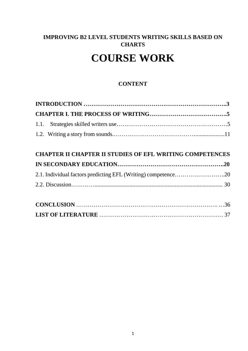 IMPROVING B2 LEVEL STUDENTS WRITING SKILLS BASED ON CHARTS 1