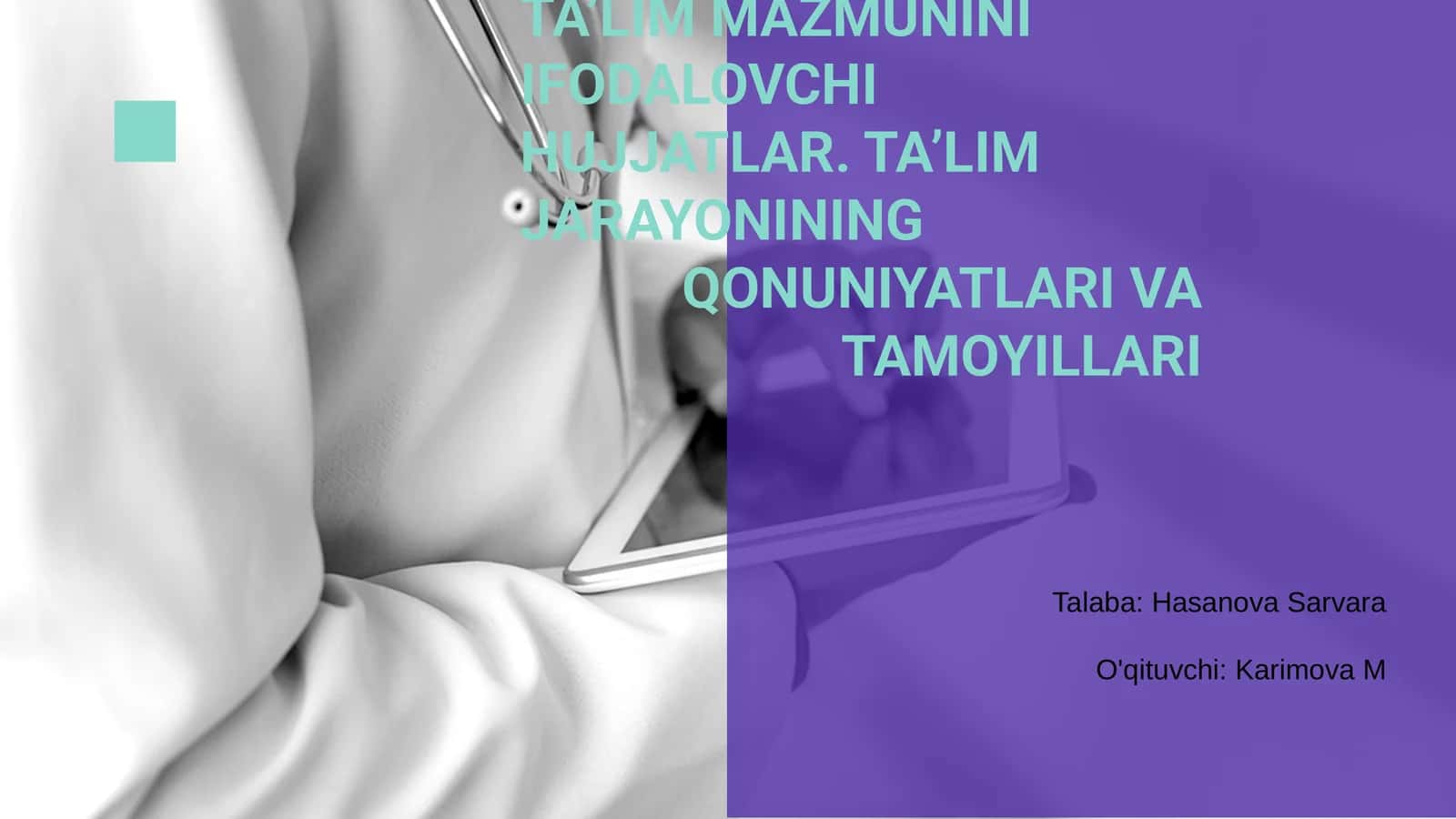 Ta’lim mazmunini Ifodalovchi hujjatlar 1