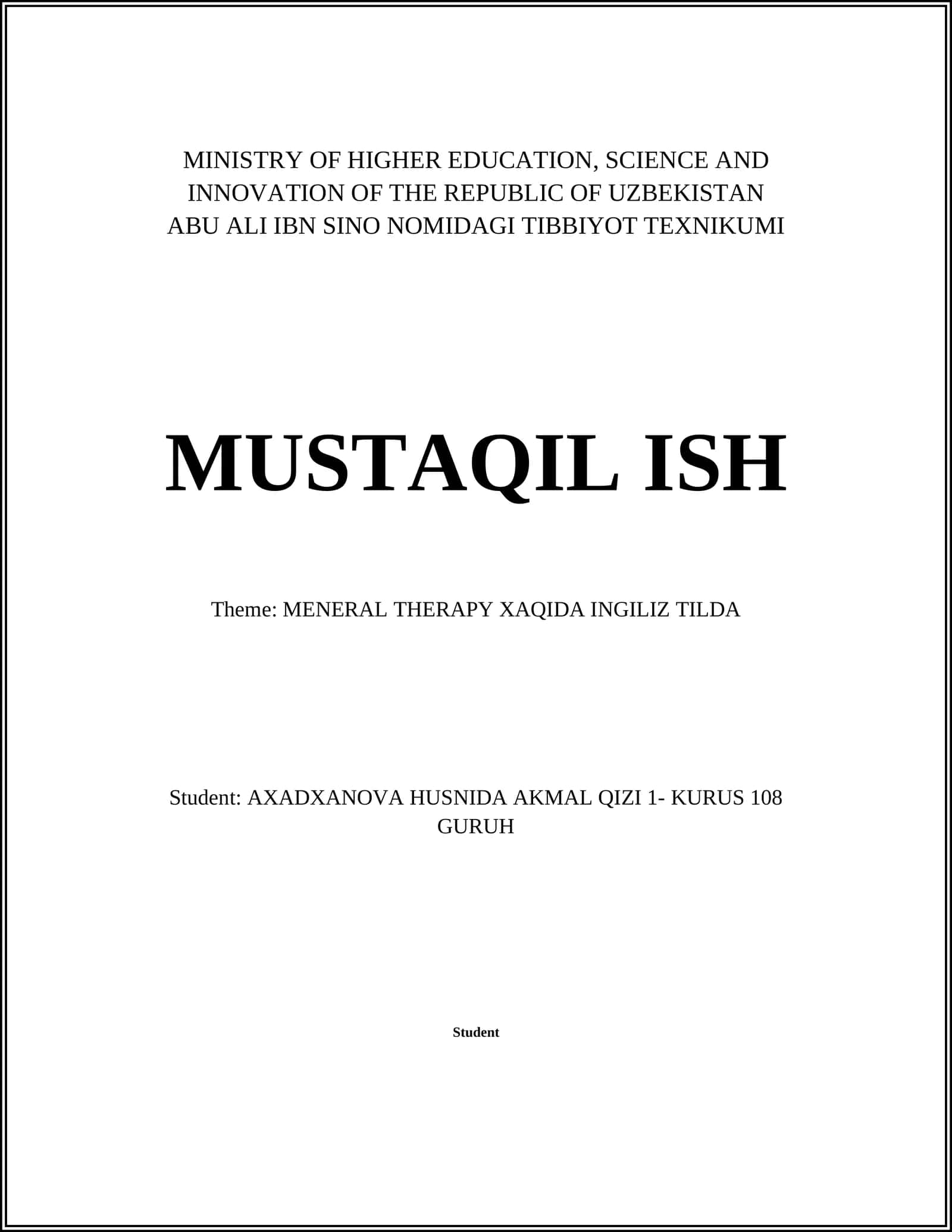 ABU ALI IBN SINO NOMIDAGI TIBBIYOT TEXNIKUMI 1