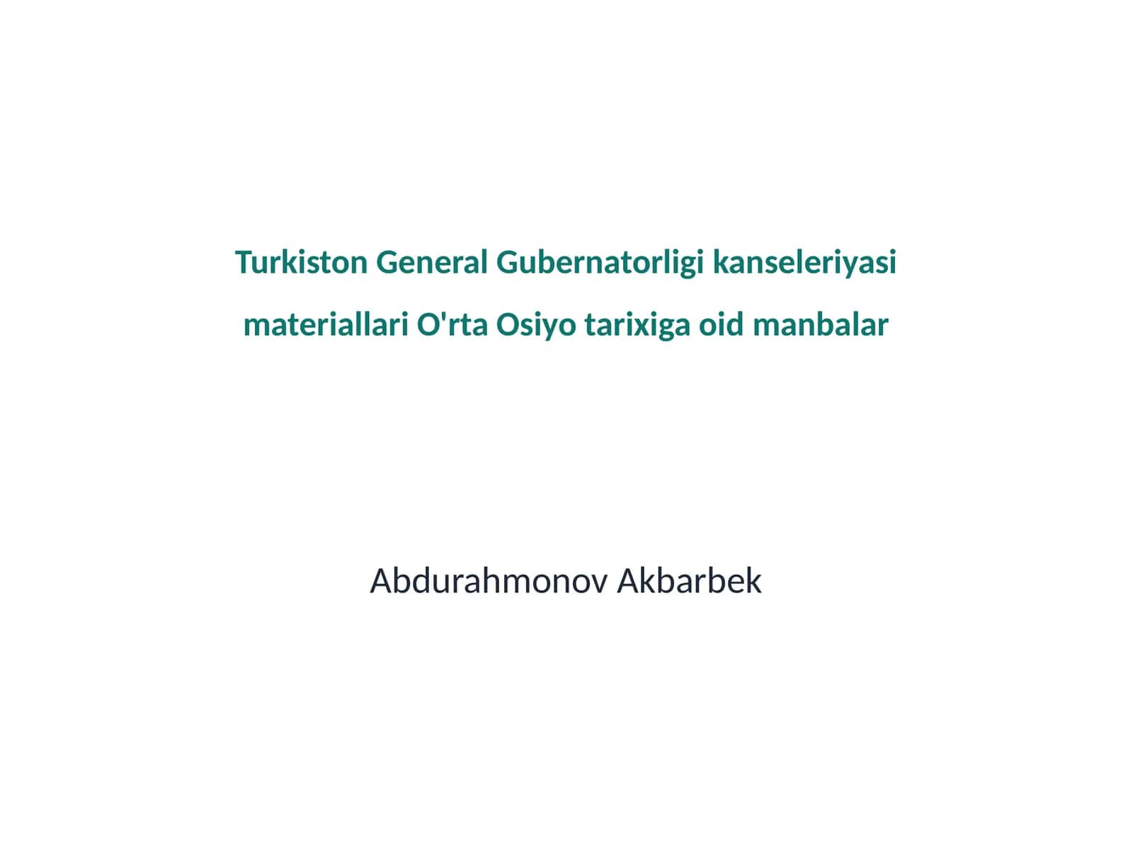 Turkiston General Gubernatorligi kanseleriyasi materiallari 1