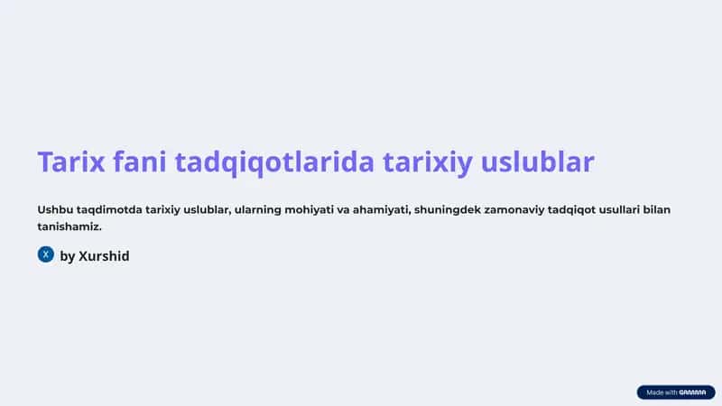 Tarixiy uslublar 1