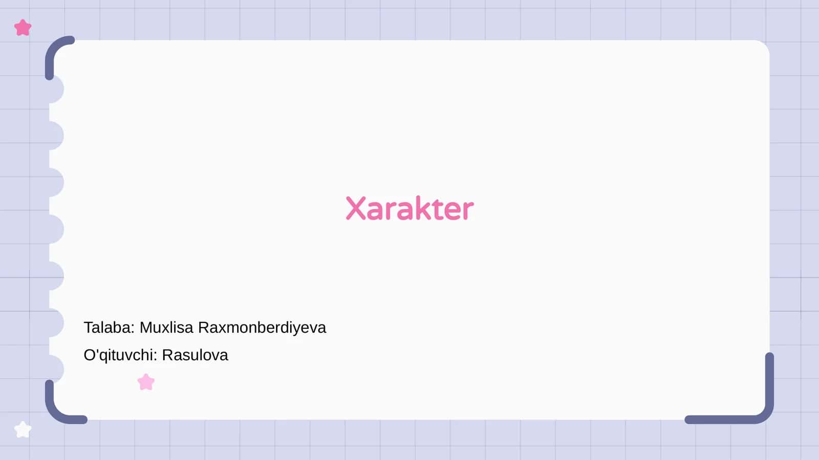 Xarakter 1