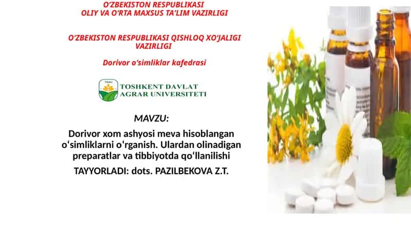 Dorivor о‘simliklari mevalari 1