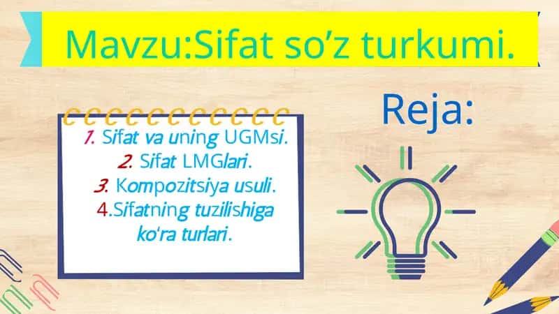 Sifat so’z turkumi 1