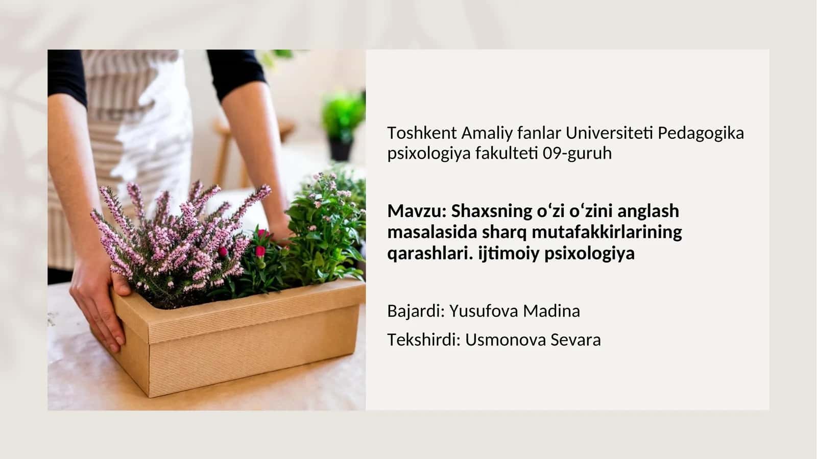 Shaxsning oʻzi oʻzini anglash masalasida sharq mutafakkirlarining qarashlari 1