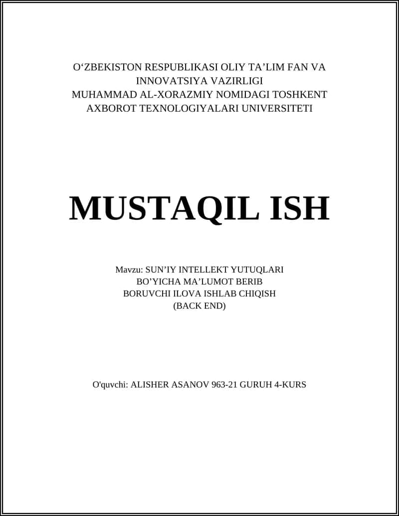 Ma'lumotlar bazasi dizayni 1