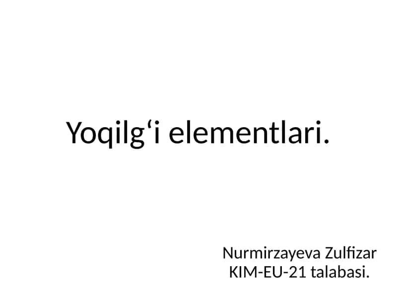 Yoqilgʻielementlar va ularning afzalliklari 1