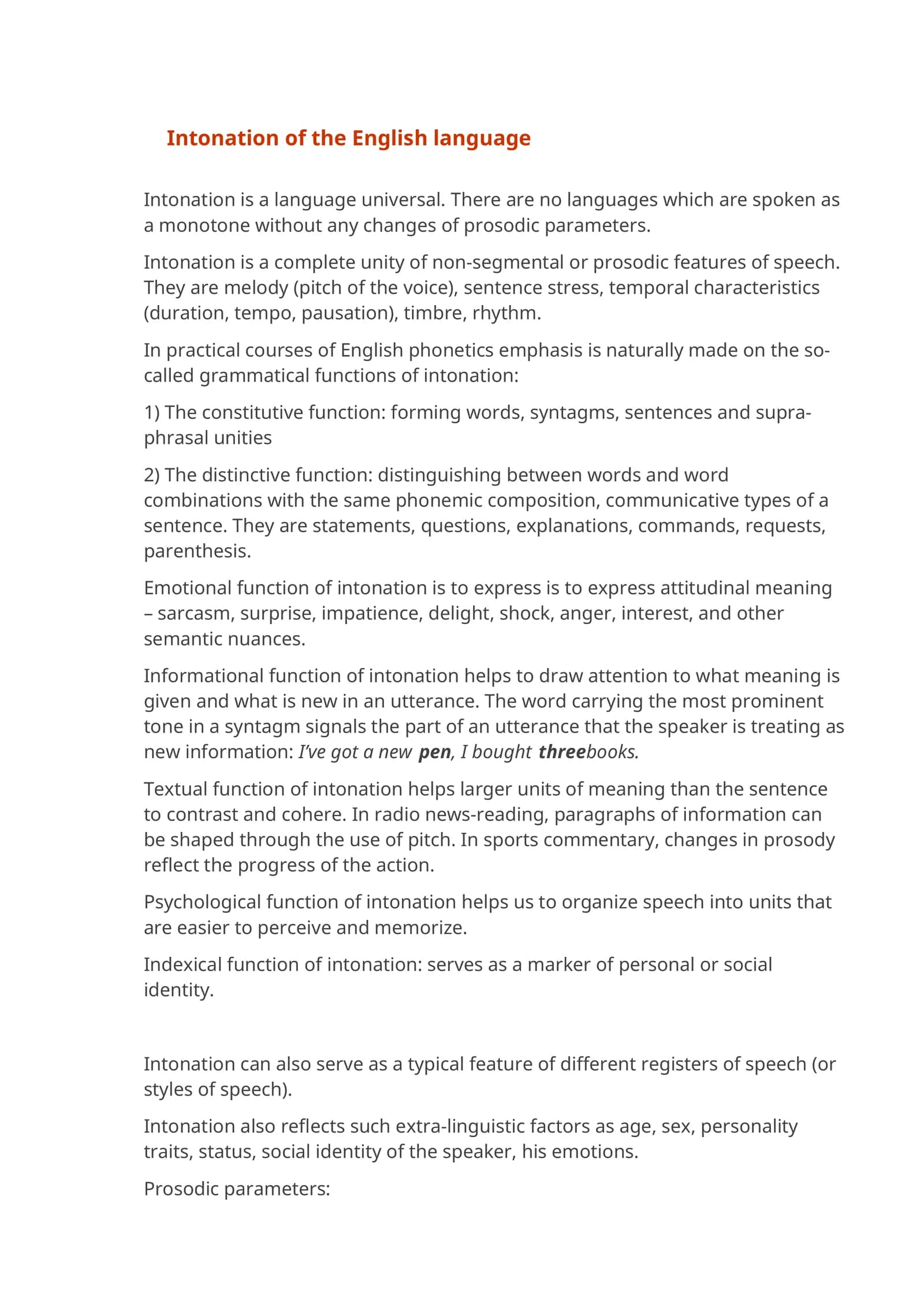 Intonation of the English language 1