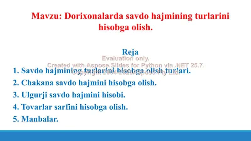 Dorixonalarda savdo hajmining turlarini hisobga olish. Taqdimot 16 bet. 1
